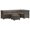 vidaXL 5-Sitzer Gartensofa mit Kissen Rattan-Look PP Hellgrau