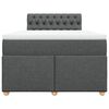 vidaXL Boxspringbett mit Matratze Dunkelgrau 120x200 cm Stoff