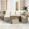 vidaXL Garten-Sofa-Set mit Kissen 6 pcs Beige und Creme Poly-Rattan