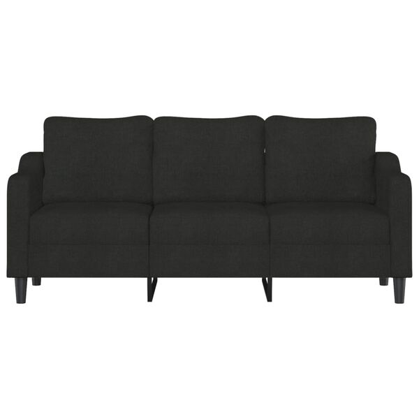 vidaXL 3-Sitzer-Sofa Schwarz 180 cm Stoff