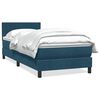 vidaXL Boxspringbett mit Matratze Dunkelblau 80x220 cm Samt