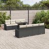 vidaXL Gartensofa-set mit Kissen 7 pcs Schwarz Poly-Rattan