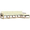 vidaXL Outdoor-Sofagarnitur mit Kissen 5 pcs Wei&szlig; und Creme