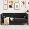 vidaXL Chesterfield-Sofa mit Kissen Schwarz 174 x 74.5 x 70.5 cm Samt