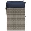 vidaXL Garten-Sofa mit Kissen Grau 124 x 62 x 69 cm Poly Rattan