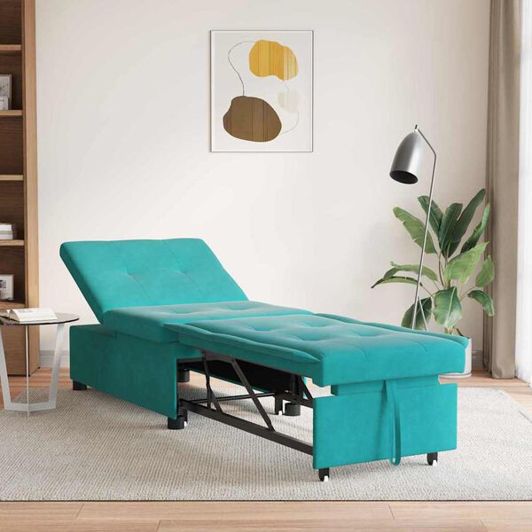 vidaXL Schlafsofa T&uuml;rkis 194 x 67 x 82 cm Samt