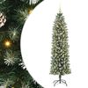 vidaXL K&uuml;nstlicher schlanker Weihnachtsbaum Gr&uuml;n und Wei&szlig; 180 cm