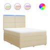 vidaXL Boxspringbett mit Matratze Creme 160x200 cm Stoff