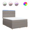 vidaXL Boxspringbett mit Matratze Taupe 160x200 cm Stoff