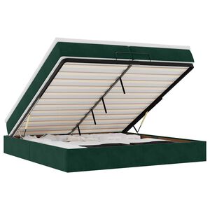 vidaXL Ottoman-Bett mit Matratzen Dunkelgr&uuml;n 200x200 cm Samt