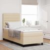 vidaXL Boxspringbett mit Matratze mit LED Creme 80 x 200 cm Stoff