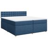 vidaXL Boxspringbett mit Matratze Blau 200x200 cm Stoff