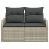 vidaXL Gartensofa mit Kissen Hellgrau 121 x 62 x 69cm Poly-Rattan