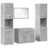 vidaXL 4-tlg. Badm&ouml;bel-Set Betongrau Holzwerkstoff