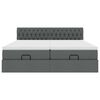 vidaXL Ottoman-Bett mit Matratzen Dunkelgrau 160x200 cm Stoff