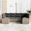 vidaXL Gartensofa-set mit Kissen 6 pcs Grau Poly Rattan