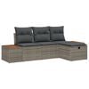 vidaXL Gartensofa-set mit Kissen mit Speicher 4 pcs Grau Poly-Rattan
