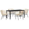 vidaXL Garten Essgruppe 5 pcs Braun Poly-Rattan