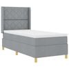 vidaXL Boxspringbett mit Matratze Hellgrau 140 x 200 cm Stoff