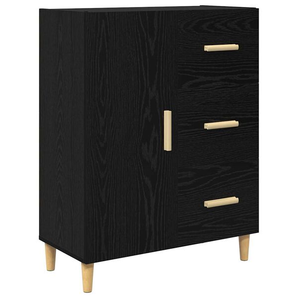 vidaXL Sideboard Schwarz Eichen-Optik 34 x 69,5 x 90 cm Holzwerkstoff