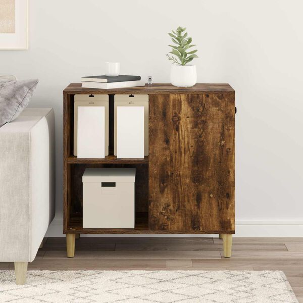 vidaXL Katzenhaus Ger&auml;ucherte Eiche 72 x 42,5 x 70 cm Holzwerkstoff