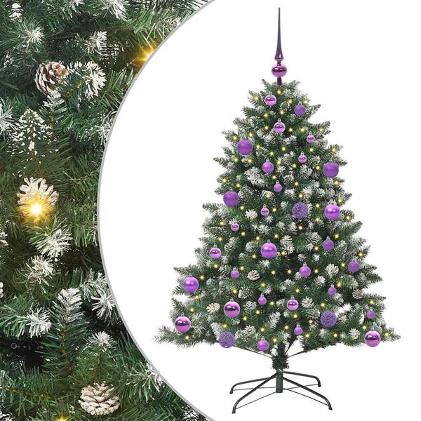 vidaXL Künstlicher Weihnachtsbaum mit 150 LEDs Grün 85 x 85 x 120 cm