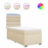 vidaXL Boxspringbett mit Matratze Creme 90x200 cm Stoff