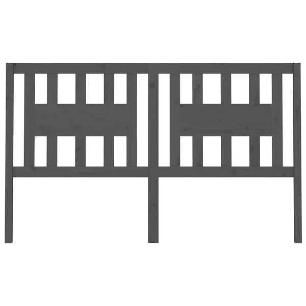 vidaXL Kopfteil Grau 126x4x100 cm Massivholz Kiefer