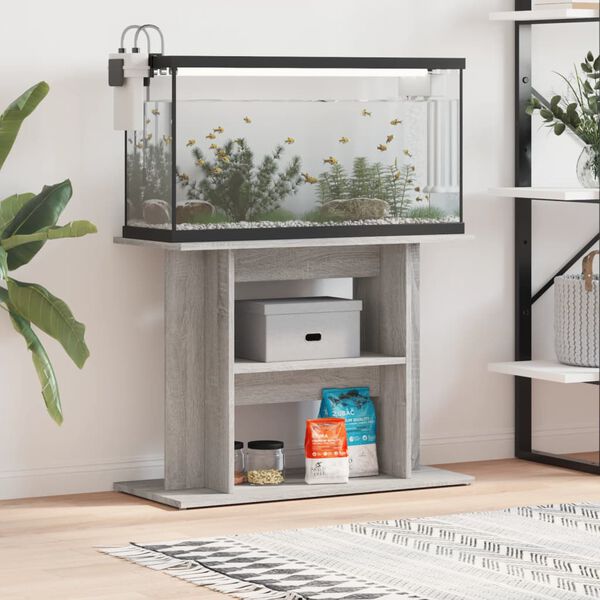 vidaXL Aquariumst&auml;nder Grau Sonoma 80 x 35 x 60 cm Holzwerkstoff