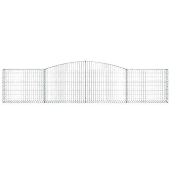 vidaXL Gabionen mit Hochbogen 9 Stk. 400x30x80/100cm Verzinktes Eisen