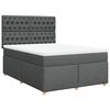 vidaXL Boxspringbett mit Matratze Dunkelgrau 140x200 cm Stoff