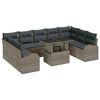 vidaXL Gartensofa-set 10 stk. Grau Poly-Rattan