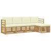 vidaXL Outdoor-Sofagarnitur 5 pcs Wei&szlig; und Creme 245 x 122,5 x 73 cm