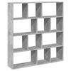 vidaXL B&uuml;cherregal Betongrau 132x29x141,5 cm Holzwerkstoff