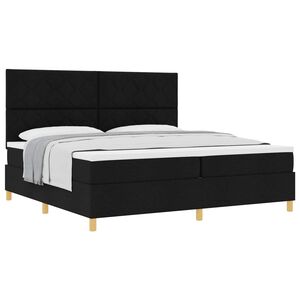 vidaXL Boxspringbett mit Matratze Schwarz 200 x 200 cm Stoff