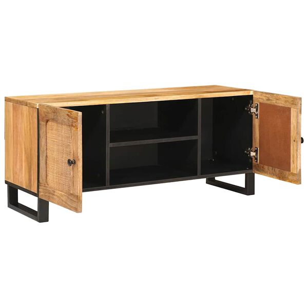 vidaXL TV-Schr&auml;nk mit Regal Braun 105 x 33 x 46 cm Massivholz Mango