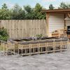 vidaXL 17-tlg. Garten-Essgruppe mit Kissen Beigemischung Poly Rattan