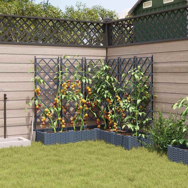 vidaXL Garten-Pflanzgef&auml;&szlig; 5 pcs Hellgrau 120 x 120 x 125,5 cm Stahl
