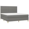 vidaXL Boxspringbett mit Matratze & LED Dunkelgrau 180x200 cm Stoff