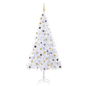 vidaXL K&uuml;nstlicher Weihnachtsbaum Beleuchtung Kugeln 210cm 910 Zweige