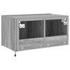 vidaXL TV-Wandschrank mit LED-Leuchten Grau Sonoma 60x35x31 cm