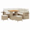 vidaXL Gartensofa-set 9 Stk. 6-Sitzanzahl Beige und Creme Poly-Rattan