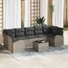 vidaXL Gartensofa-set Hellgrau 55 x 55 x 37 cm Poly-Rattan