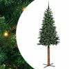 vidaXL Schlanker Weihnachtsbaum mit 300 LEDs mit St&auml;nder Gr&uuml;n 210 cm