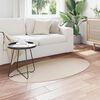 vidaXL Bereichsteppiche Oval HUARTE Beige 150 x 80 cm 100 %Polyester