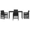 vidaXL Garten Essgruppe 5 pcs Schwarz Poly-Rattan