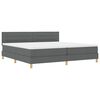 vidaXL LED Boxspringbett mit Kopfteil Dunkelgrau 200 x 200 cm Stoff