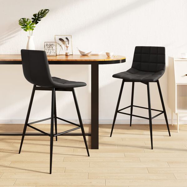 vidaXL Barhocker 2 Stk. Grau Kunstleder