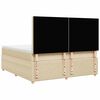 vidaXL Boxspringbett mit Matratze Creme 180x200 cm Stoff
