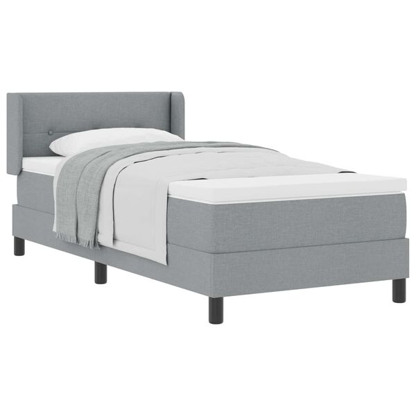 vidaXL Boxspringbett mit Kopfteil Hellgrau 200 x 100 cm Stoff